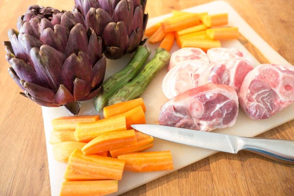 Asiatische Artischockensuppe mit Schwein - Zutaten